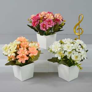 Bonsaï artificiel de fleurs de cerisier en soie Dongchen Crafts, plantes en pot pour décorations de maison et de mariage - Product Image 1