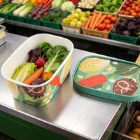 Bol à salade rectangulaire en papier kraft économique et fiable, de qualité constante pour une utilisation quotidienne en restaurant