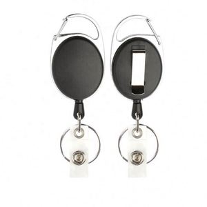 Portacredenciales Retráctil Personalizado con Grabado - Clip Ovalado Tipo Mosquetón, Acabado Mate, Porta Llaves - Product Image 3