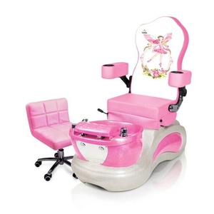 Cama de masaje para niños Linda Silla de salón de pedicura rosa azul Trono de princesa de lujo - Product Image 1