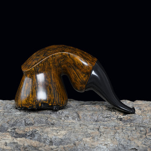 Muxiang Briarwood Pipe Free Type Handmade Tobacco Pipe With Bark Gold Glossy Surface For Men Smoking Accessory - Product Image 3