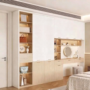 Commode intégrée minimaliste avec portes <span class=keywords><strong>en</strong></span> bois massif - Meuble moderne pour chambre et salon, construction <span class=keywords><strong>en</strong></span> bois massif - Product Image 3