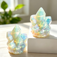 Grappe de cristaux naturels sculptée à la main en améthyste pour la décoration intérieure, cadeau artisanal de guérison en cristal