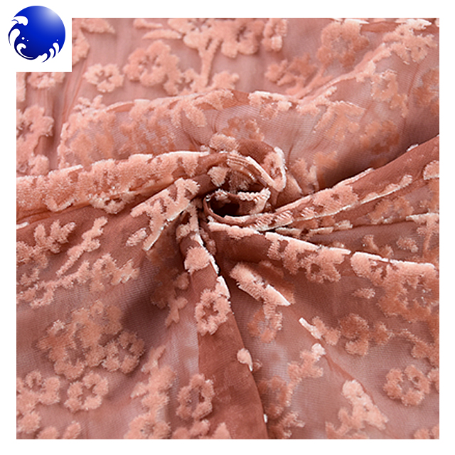 Hot Selling High Quality No Elasticity Burnout Nylon Rayon Velvet Fabric for Clothing