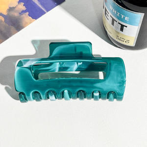 Pinza de Pelo Cuadrada Grande de 11 cm, Diseño Hueco de Mármol Colorido para Mujer, Estilo Coreano, para Peinado de Cola de Caballo - Product Image 6