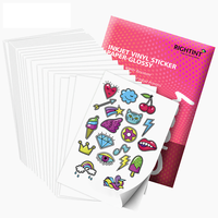 Papel Adhesivo de Vinilo Imprimible Rightint, Producto Popular en Amazon, Apto para Impresoras de Inyección de Tinta y Láser, Blanco Brillante, 8.5x11