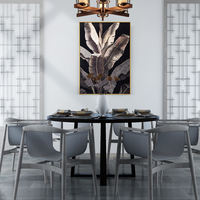 Nouvelle conception, peinture murale encadrée en diamant 3D, feuilles de bananier, art moderne, 90x130cm, pour salon