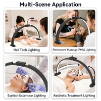 Lampe de bureau LED transfrontalière pour manucure, microblading et extensions de cils, pliable, demi-lune, lumière d'appoint de beauté, lampe semi-circulaire