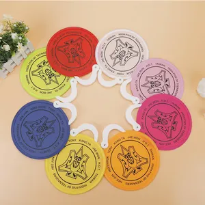 Zomer Outdoor Sublimatie Diy Gedrukt Ronde Folding Hand Fan Flexibele Opvouwbare Disc Fan