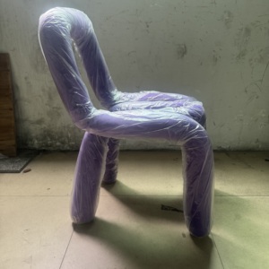 Chaise de salle à manger simple nordique, chaise en <span class=keywords><strong>tube</strong></span> courbé créative de luxe, chaise de <span class=keywords><strong>loisirs</strong></span> tendance, tabouret de maquillage, banc à chaussures, chaise unique - Product Image 3
