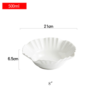 Tazón de Ensalada Diagonal Ecológico de Porcelana, 8.5 Pulgadas, Redondo, Estilo Nórdico, Vajilla de Cerámica Blanca para el Hogar - Product Image 5