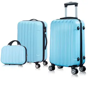 Newest Style Fashionable ABS PC Cabin Luggage Smart Cosmetic Bag Carry on Travel Luggage Bag Set