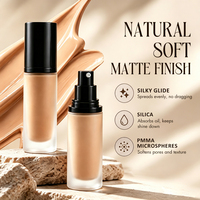 Fond de Teint en Gros Personnalisé avec Logo, Flacon Pompe Cylindrique, Anti-Âge, Peptide, Fini Naturel, Végétalien, Effet Estompeur