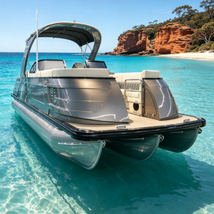 Bote Pontón de Aluminio, Yate Deportivo de Lujo, Navegación Estable, Pesca, Surf, Turismo para 4 Personas en Aguas Costeras Claras - Product Image 1