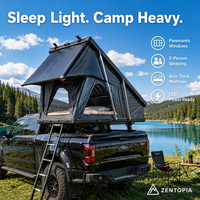 Carpa de Techo Triangular Zentopia de Fibra de Carbono 3K, Carcasa Rígida, para 2 Personas, Ligera, Impermeable para las Cuatro Estaciones, de Fácil Montaje con Escalera