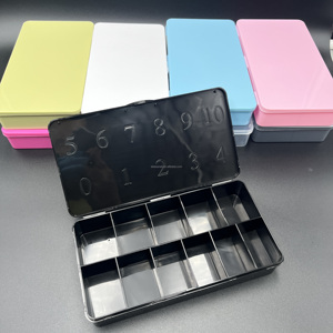 Boîte de rangement Popit classique noire personnalisée avec logo et numéro de taille pour capsules d'ongles, à prix abordable - Product Image 1