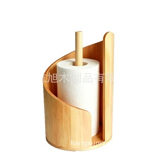 Solid Wood Countertop <b>Paper</b> Towel Holder Natural Color 26x16cm <b>Kitchen</b> Storage Rack For Home Restaurant Coffee Shop - Product Image 1