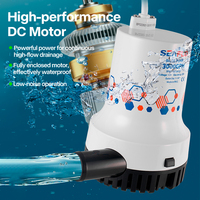 Pompa Bilge Aliran Tinggi Odavidai 2500 3000GPH 12V 24V DC Pompa Pembuangan Submersible 32mm untuk Kapal Laut dan Memancing