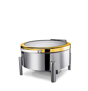 Suministros para Restaurantes, Recipiente para Calentar <span class=keywords><strong>Comida</strong></span>, 9.0L, Acero Inoxidable Plateado y Dorado, Recipiente Rectangular para Buffet - Product Image 4