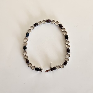 Pulsera de tenis de Plata de Ley 925, piedras preciosas de ópalo natural rojo genuino de moda con regalo de fiesta de boda de platino para damas - Product Image 6