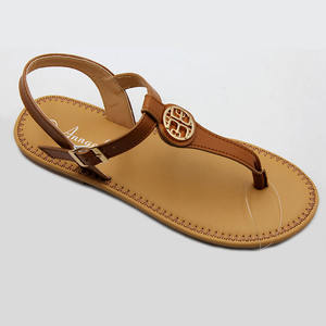 여성용 심플한 새 오픈 토 메탈 라운드 헤드 캐주얼 플랫 플립플롭 샌들 하이 퀄리티 미끄럼 방지 샌들 - Product Image 2