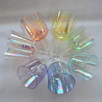 Bol chantant en cristal alchimique HF Sound Healing avec poignée, 432Hz 440Hz, cloche en quartz orange pastel portative pour la méditation