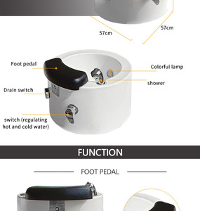 KISEN Pedicure Sinks for Foot Bath Luxury Hot Sale Salon Ceramic Pedicure Bowls No Plumbing Pedicure Foot Spa Bowls <b>White</b> - Product Image 1