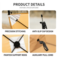 Paravent de camping portable (tissu Oxford) pour tente, pare-vent de poêle, écran d'intimité extérieur minimaliste