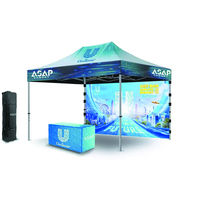 Tente de réception robuste avec impression par sublimation personnalisée 10x10 pieds, structure en aluminium pliable, ensemble de tente pour salon professionnel pour événements de branding