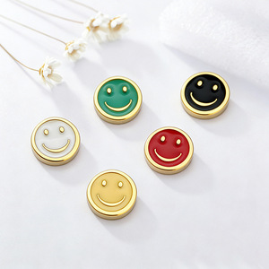 ลูกปัดหน้ายิ้มสแตนเลสขนาด 5 มม. สีผสม สำหรับทำสร้อยคอ สร้อยข้อมือ อุปกรณ์ทำเครื่องประดับ - Product Image 2