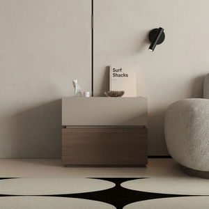 Comodino in Legno Modulare Stile Minimalista Italiano Moderno con Unità di Stoccaggio Compatta e Dimensioni Personalizzabili - Product Image 1