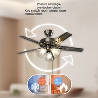 Ventilateur de plafond LED moderne avec lampe d'éclairage Télécommande E27 Convertisseur Lampe pour Chambre à coucher Salon Source d'alimentation AC