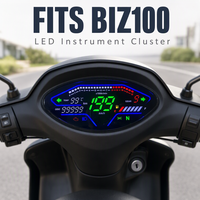 Panel Instrumen Motor Modifikasi LED Plastik Hitam Baru, Speedometer, Odometer, RPM, Tachometer untuk Suku Cadang Motor 100cc
