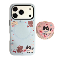 Coque de téléphone magnétique motif chat mignon pour iPhone 18 Pro Max 17 16 15 Pro Max 14, style coréen, finition mate