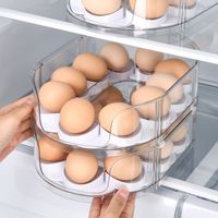 Transparante draaibare eierenopbergdoos van plastic, eierenhouder organizer voor aanrecht in de keuken
