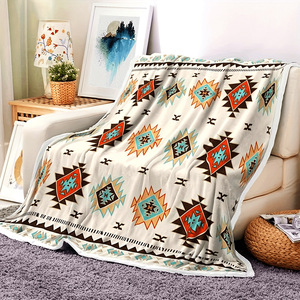 Verão Ar Condicionado Tamanho Grande 240*220cm Escritório Sofá Camping Imprimir Flanela Bohemian Throw Custom Fleece Blanket - Product Image 5
