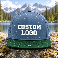 Casquettes de baseball imperméables bicolores de haute qualité, découpées au laser, avec trous respirants, visière plate, impression personnalisée du logo, casquette snapback pour adultes