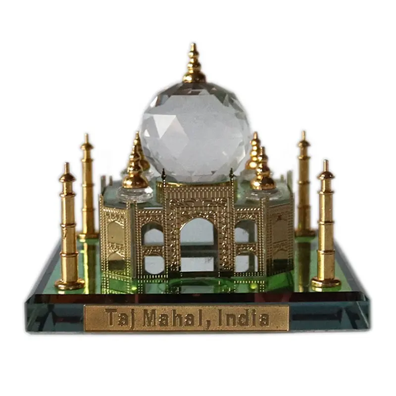 Groothandel Beroemde Crystal Glas Taj Mahal Gebouw Model Indiase Toeristische Souvenir Geschenken