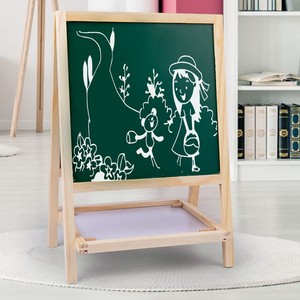 Chevalet d'art en bois réglable en hauteur pour enfants, tableau magnétique double face (tableau noir et tableau blanc) pour dessin et <span class=keywords><strong>peinture</strong></span>, cadeau idéal pour les tout-petits - Product Image 5