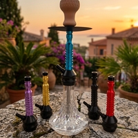 Ensemble Chicha Moderne en Aluminium Bleu avec Finition Givrée, Design Écologique, Style Jaune, Coffret Cadeau
