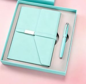 Ensemble cadeau stylo et carnet d'affaires haut de gamme, ensemble personnalisé carnet et stylo, couverture en cuir PU A5, ensemble cadeau journal avec boîte - Product Image 4