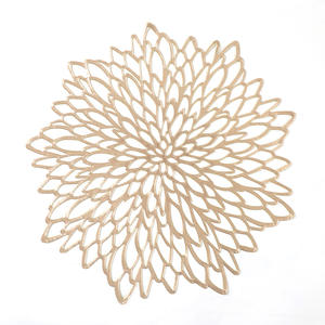 Isolation thermique <span class=keywords><strong>Cuisine</strong></span> Fleur Pvc Set de table Or Argent Vinyle <span class=keywords><strong>Tapis</strong></span> de table pour décoration de mariage - Product Image 6