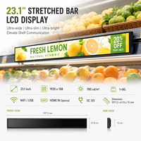 Pantalla LCD Profesional de Barra Estirable 12:1, Pantalla Industrial con Sistema Android para Comercio Minorista, Transporte y Comercio