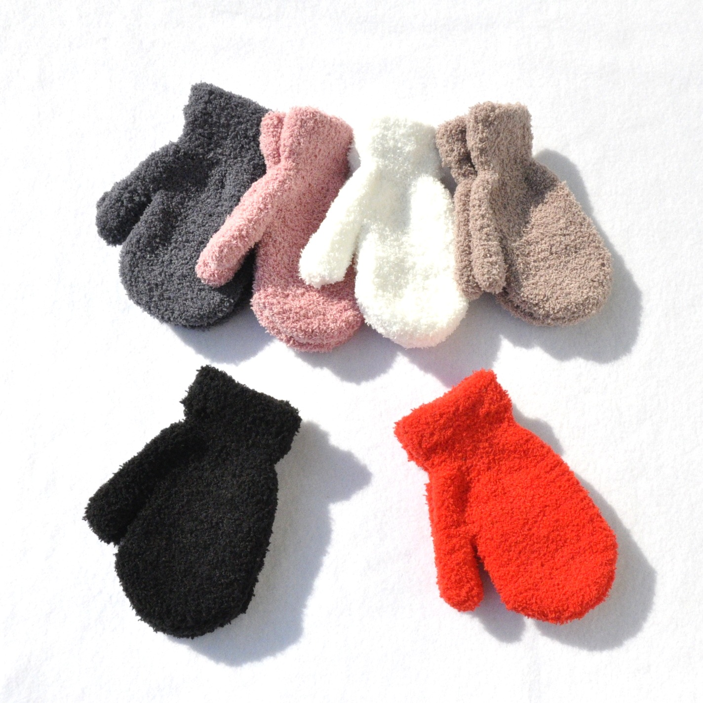 Gants D'hiver Enfants - 6 Paires - Tricotés Rayés Extensibles - Pour Filles Et Garçons 4-9 Ans