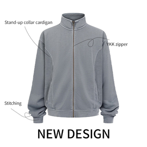 Sudadera de Algodón con Media Cremallera Bordada OEM ODM, Estilo Oversize, Streetwear Personalizado Unisex para Hombre - Product Image 2