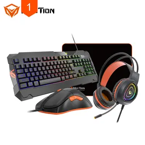 MeeTion-teclado y ratón 4 en 1 C505 para videojuegos, auriculares, alfombrilla de ratón, Combo