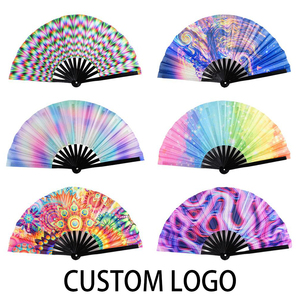 Éventail à claquement personnalisé de 33 cm (13 pouces), grand, pour tenues de fierté, accessoires de rave, éventail à main réfléchissant et lumineux - Product Image 4