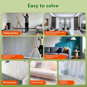 <span class=keywords><strong>Film</strong></span> <span class=keywords><strong>plastique</strong></span> jetable universel PE souple imperméable à l'eau <span class=keywords><strong>Protection</strong></span> contre la poussière et la rénovation pour canapé armoire meubles lit - Product Image 4
