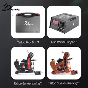 Tattoo Machine Kit mit 2 Coil Tattoo Guns 1 Digitales Netzteil 1Tattoo Tool Box Komplettes Tattoo Set