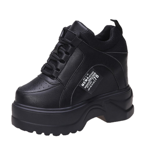 Zapatillas Deportivas Casuales para Mujer con Plataforma y Tacón Oculto de 10 cm, con Cordones Suaves, para Caminar en Invierno, Material PU Transpirable para la Temporada de Primavera - Product Image 1